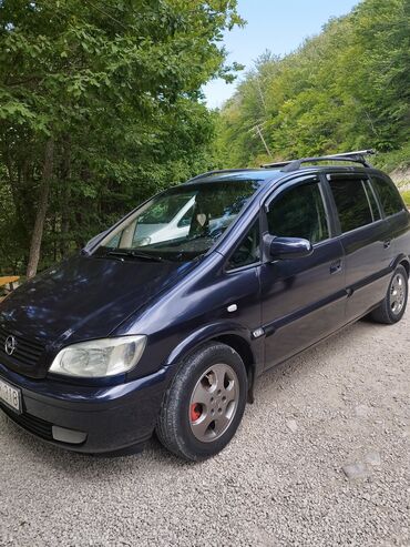 maşın mator: Opel Zafira (A seriyası) miniven - Kuzov: tünd mavi, 5 qapılı -