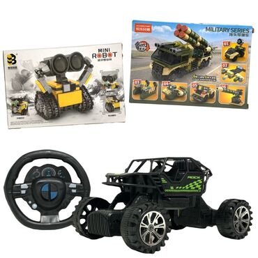 куплю детскую машинку: Игровой набор из трех товаров: 1) Конструктор Mini Robot - Блочный