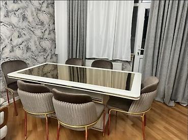 susə stollar: - Masa: Düzbucaqlı formalı, ağ rəngli qalın çərçivəli üstlük. Ortası — 2