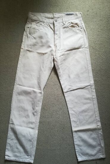 Farmerke: Farmerke GAS vel 32, bele, rebrasti texas, original, kao nove, jednom — 10