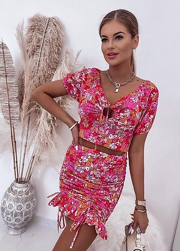 mango cizme: Top ženski set – crop top i mini suknja s cvetnim printom 1900 din S M — 4