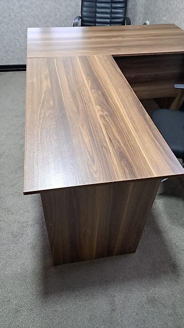 lepe: Ofis üçün L formalı menecer masasının dəsti - Material: laminat/MDF — 2