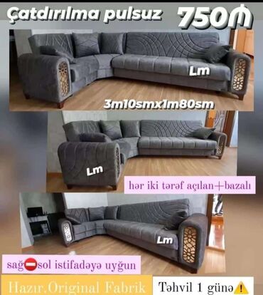 Divanlar: Künc divan, Yeni, Açılan, Bazalı, Parça, Şəhərdaxili pulsuz çatdırılma
