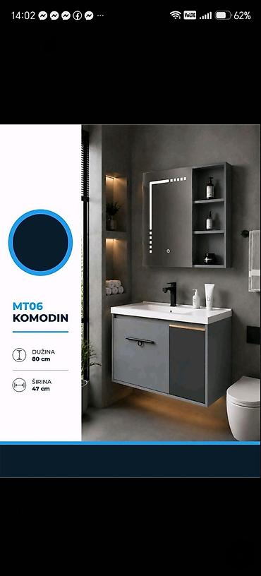 MT06 Komodin – zidni kupatilski set - Dimenzije: dužina 80 cm, širina