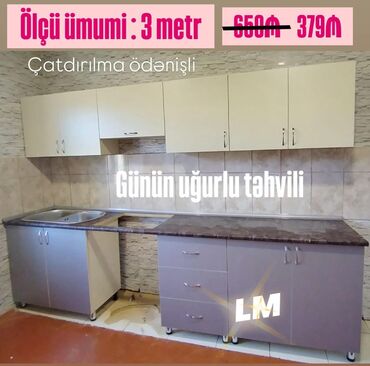 en son model metbex mebelleri: E lm *Mətbəx mebellərinin sifarişlə hazırlanması✔️* Ölçü : 3metr