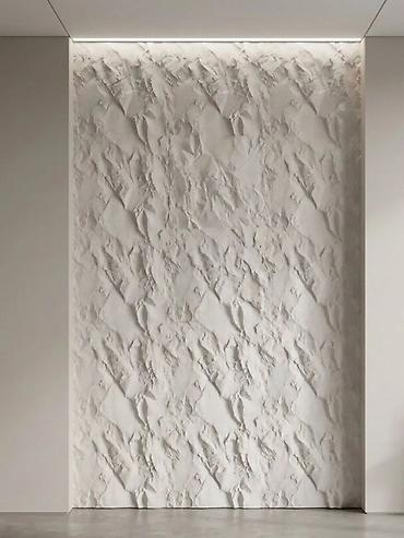 qips: Dekorativ 3D divar gips panelləri – “Qayalı faktura” - Material: gips — 3