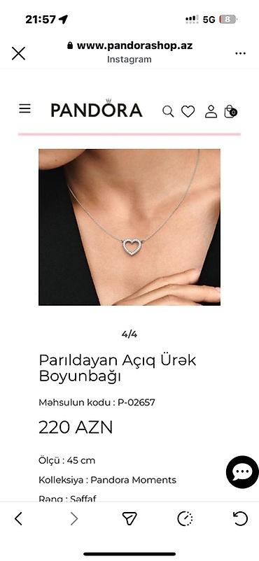 gumuş kolye: Boyunbağı, Pandora, Gümüş — 2