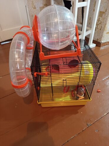 наполнитель для животных: Клетка для хомяка/мелких грызунов с игровым модулем и тоннелями