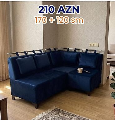 Divanlar: Mavi rəngli L‑şəkilli künc divan - Ölçü: 170 + 120 sm (kəllə-köndələn — 1