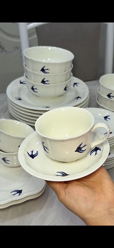 Наборы посуды: Столовый сервиз Marvelle «Ласточки», фарфор/керамика, классический — 5