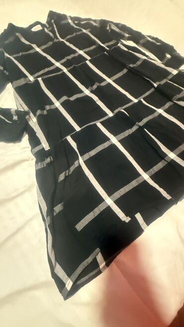 Tunike: Ženska tunika/haljina JANINA - Boja: crna sa velikim belim kariranim — 8