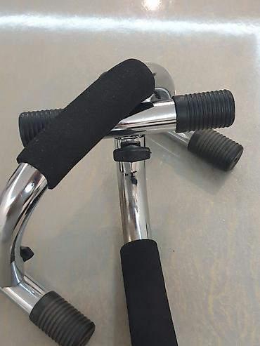 Turniklər və bruslar: Push-up dəstəyi (2 ədəd) - Material: parlaq xromlanmış möhkəm metal — 3