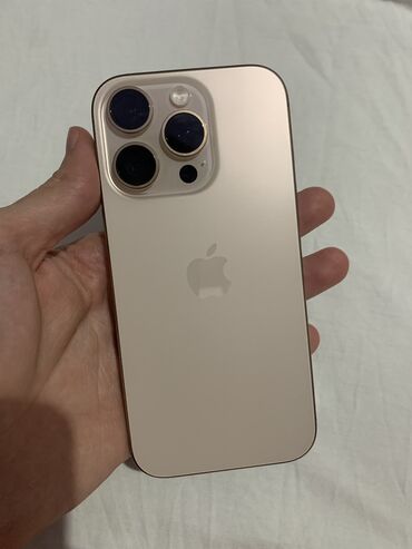 Apple iPhone: IPhone 16 Pro, Новый, 128 ГБ, Desert Titanium, Зарядное устройство, Коробка, 100 %