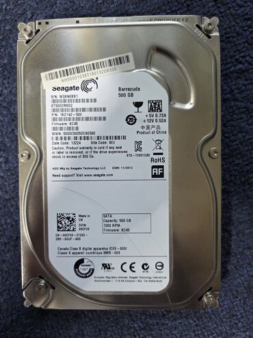 переходник ide sata: Daxili Sərt disk (HDD) Seagate, 512 GB, 7200 RPM, 3.5", Yeni