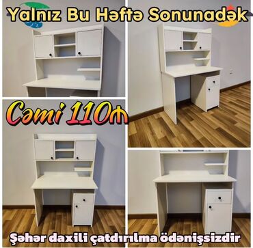 meqa mebel: Oğlan və qız üçün, Yeni, Siyirməli, Yazı masası, Stulsuz
