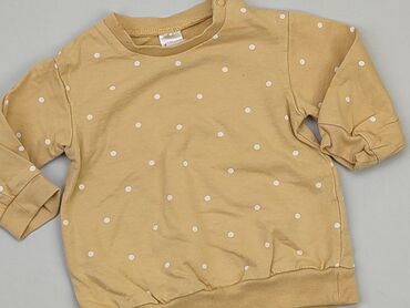 żółty sweterek dla dziewczynki: Sweatshirt, H&M, 9-12 months, condition - Good