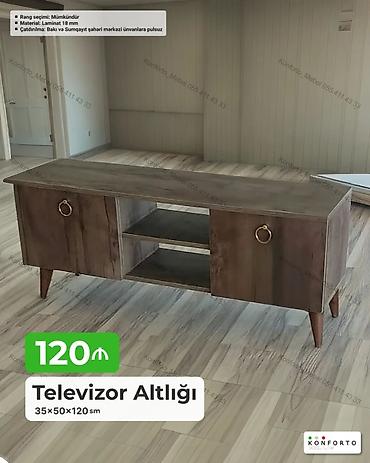 matras alti: Televizor Altlığı – 35×50×120 sm - Material: 18 mm laminat - Rəng — 2