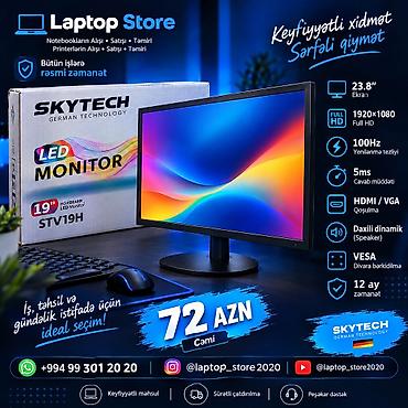 🖥️ SKYTECH STV19H 19" LED MONİTOR — 72 AZN Yeni və keyfiyyətli