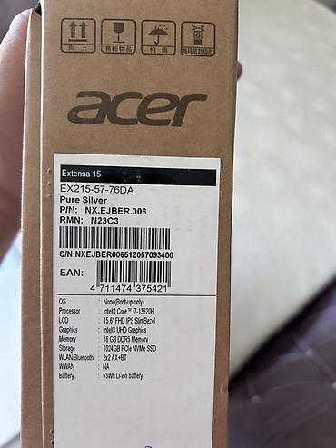 Ноутбуки и аксессуары: Acer Extensa 15 (EX215-57-76DA) noutbuk – Pure Silver rəng - — 4