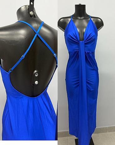 afrodita moda: Elegantna duga haljina sa dubokim V dekolteom i prednjim preklopom — 5