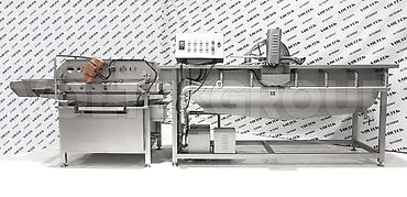 Барботажная машина с вибростолом для мойки овощей и фруктов QXD-4200