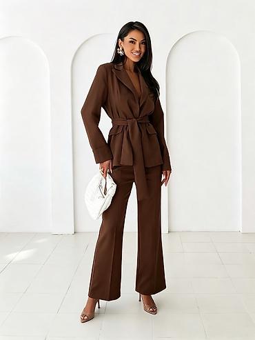 platforme cipele: Zenski elegantni komplet – sako i pantalone sa visokim strukom 3600din — 3