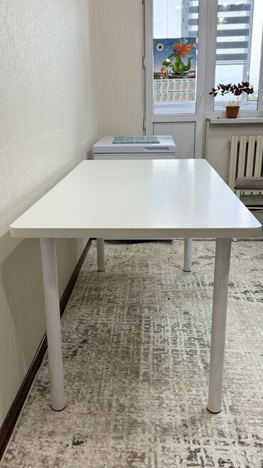 мебель кух: Кухонный Стол, цвет - Белый, Б/у