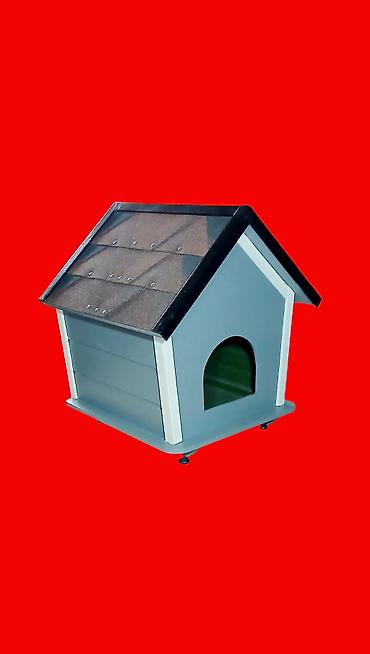 ağ itlər: Ev heyvanları üçün taxta it/qedi evi - Ölçülər: 45 sm (eni) x 50 sm — 2
