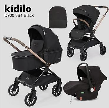 Детская коляска Kidilo D900 3 в 1, цвет Black Комплектация: - люлька