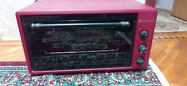 zinger: Zimmer elektrik mini-sobası - Rəng: qırmızı korpus, şüşə qapı - Ön — 1
