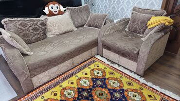 б у мебель диваны: Диван-кровать, цвет - Коричневый, Б/у