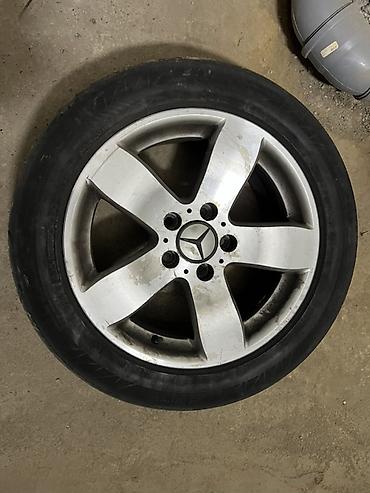 215 55 р16: Комплект из 4 литых дисков Mercedes (5 спиц) с зимними шинами — 1