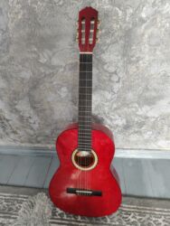 купить струны на классическую гитару: Классическая акустическая гитара 4/4, красного глянцевого цвета