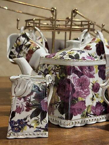 çay servisi: Çay dəsti, rəng - Bənövşəyi, Farfor, 6 nəfərlik — 5