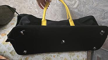 qara çanta: Binance brendli səyahət/duffel çantası - Rəng: qara gövdə, sarı — 2