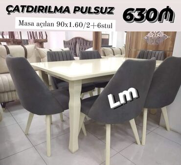 Комплекты столов и стульев: Для гостиной, Новый, 6 стульев, Азербайджан