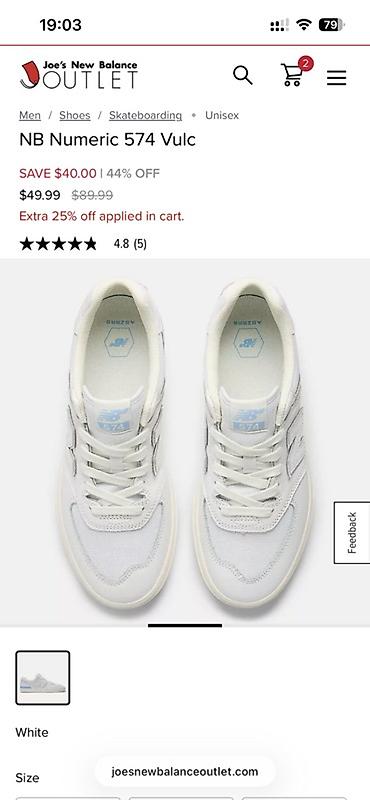 вулкани: Кроссовки, 39.5, New Balance, Новый, цвет - Белый — 2