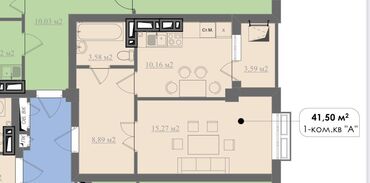 сниму квартира в оше: 1 комната, 42 м², Элитка, 9 этаж, ПСО (под самоотделку)