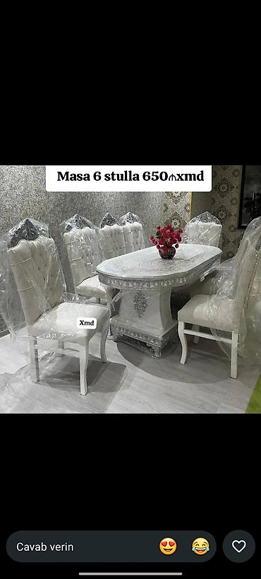 ofis stullari: Klassik üslubda yemək otağı dəsti: - 1 ədəd dekorlu, oymalı ayaqlı — 1