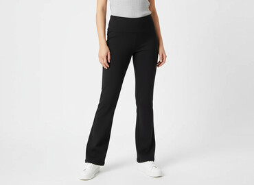 czarne szerokie spodnie zara: Material trousers for women, size One size