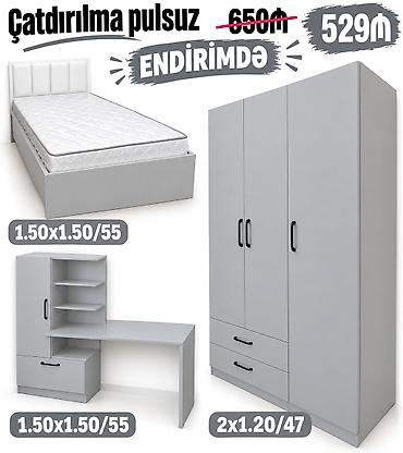 usag ucun: Uşaq/yeniyetmə otağı üçün boz rəngdə mebel dəsti: - Tək nəfərlik — 1