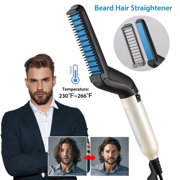 Электрический многофункциональный стайлер для волос и бороды, расческа