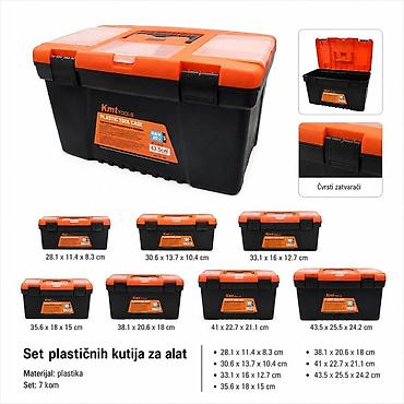 KMT Plastična kutija za alat – sedmodelni set 9361061 Opis: - Set