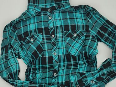 crop top na krótki rękaw: Shirt 13 years, condition - Very good, pattern - Cell, color - Light blue