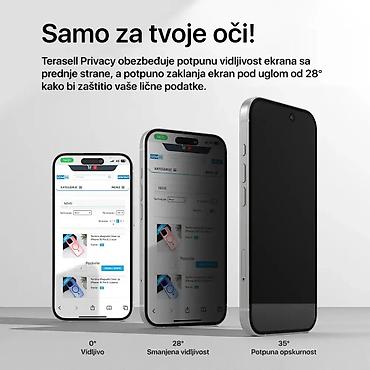Zaštitne folije i stakla za telefone: Zastitno staklo Privacy Teracell Titan 2.5D za iPhone 12 Pro Max 6.7 — 5