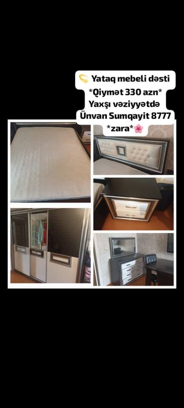 💫 Yataq mebeli dəsti *Qiymət 330 azn* Yaxşı vəziyyətdə Ünvan