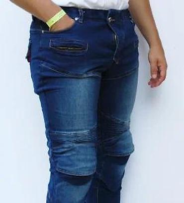 Farmerke: Muške biker farmerke – tamno plavi teksas - Stil: biker/karirano — 12