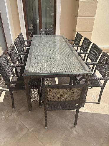 Mebel: Açıq hava mebel dəsti – rattan üslubunda - Günəşlənmə şezlonqları: 4 — 3