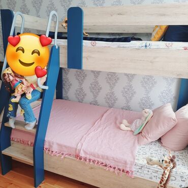 Детские двухъярусные кровати: Новый, Для девочки и мальчика, С матрасом, Без выдвижных ящиков