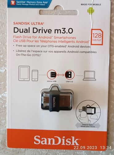 stikeri za laptop: Sandisk 128gb otg USB flash